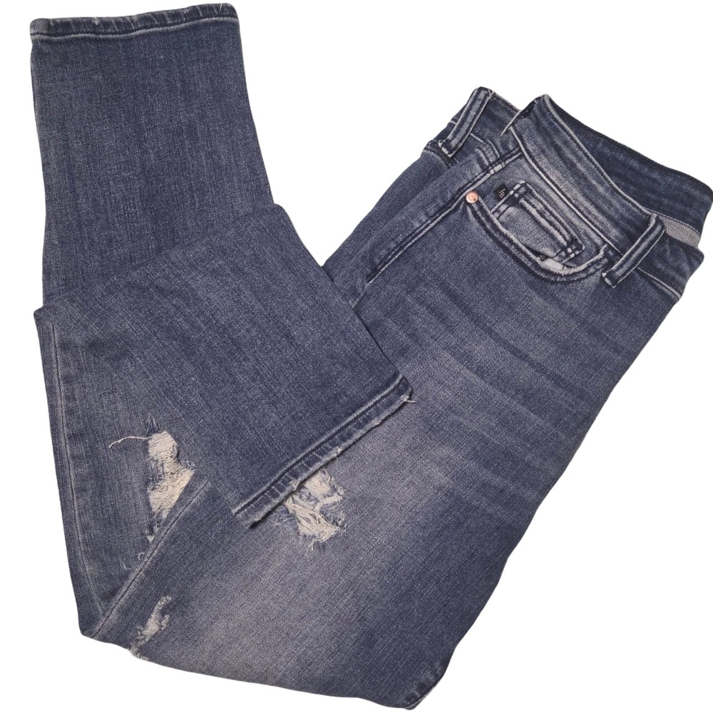 Judy Blue Boyfriend Jeans Womens Size 9 29 Distressed Stretch Denim Mid Rise - Picture 4 of 7